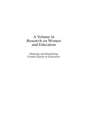 cover image of Defining and Redefining Gender Equity in Education